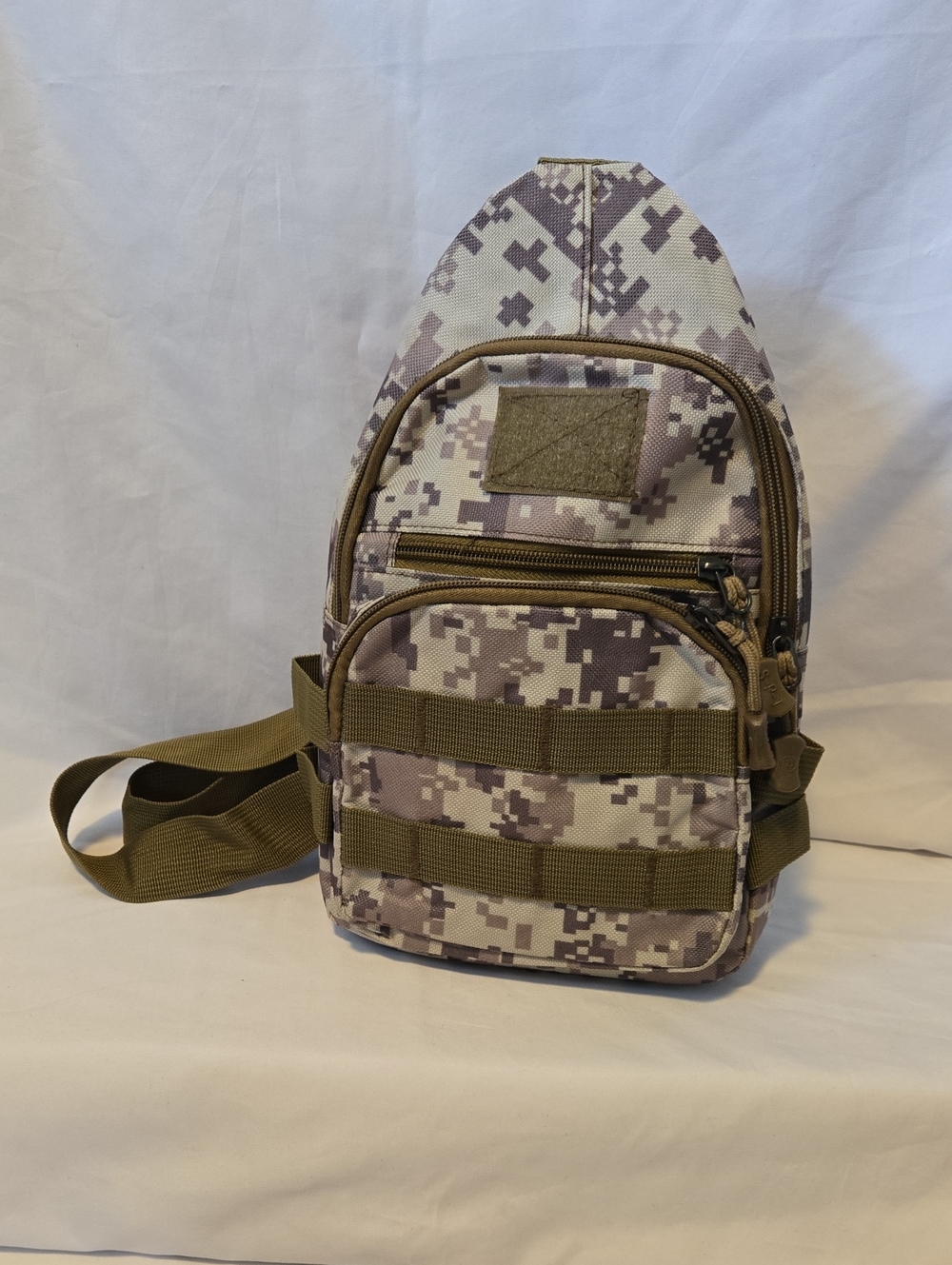 Tactical Digital Camo Chest Sling Bag - Khaki Accent